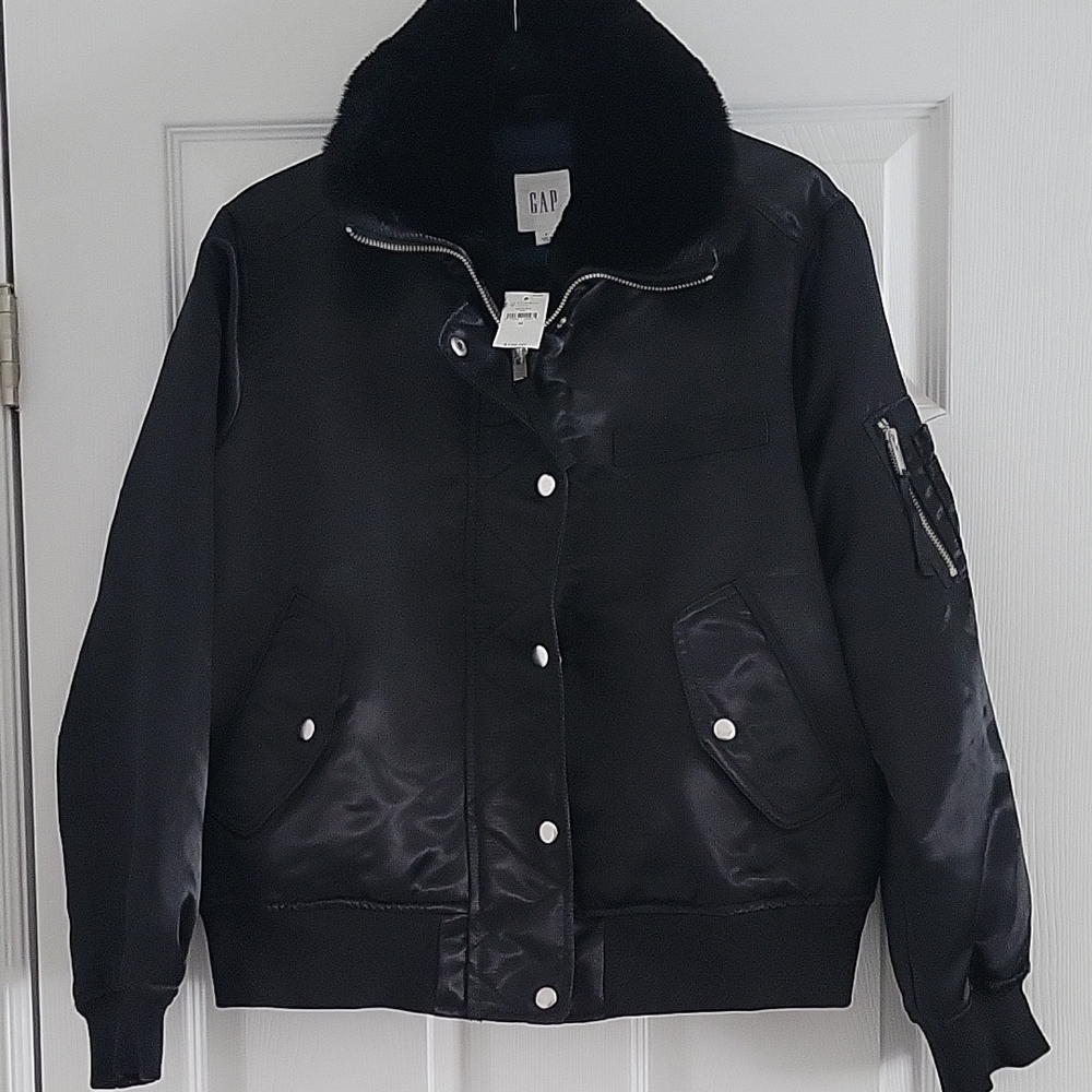 GAP Women's Black Bomber Jacket